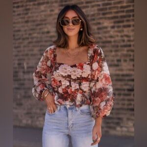 Lane 201 Rustice Romance Floral Women's Top